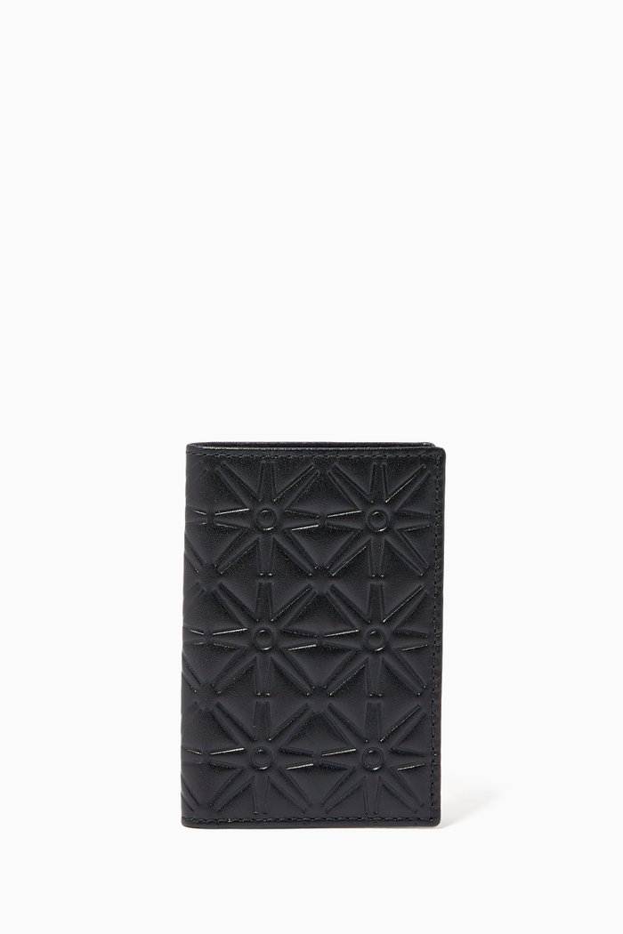 

Long Wallet in Embossed Leather, Black