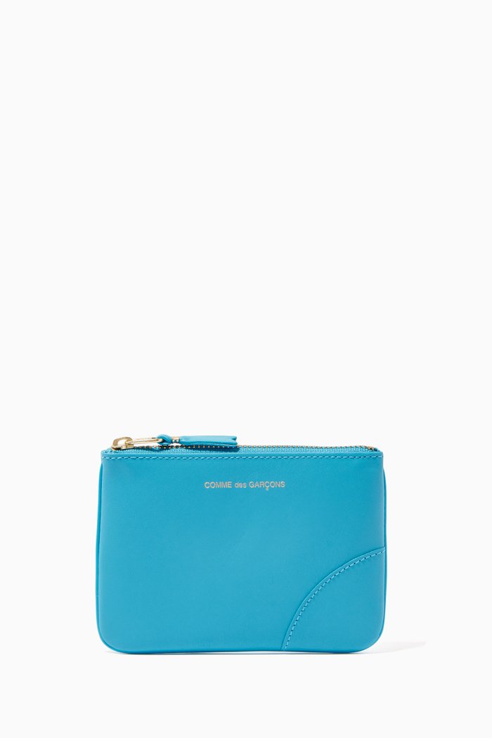 Classic Card Holder in Leather, Blue