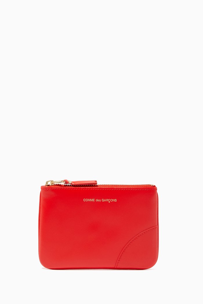 Classic Card Holder in Leather, Orange