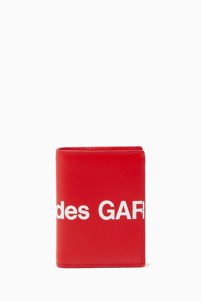 

Huge Logo Wallet in Leather, Red