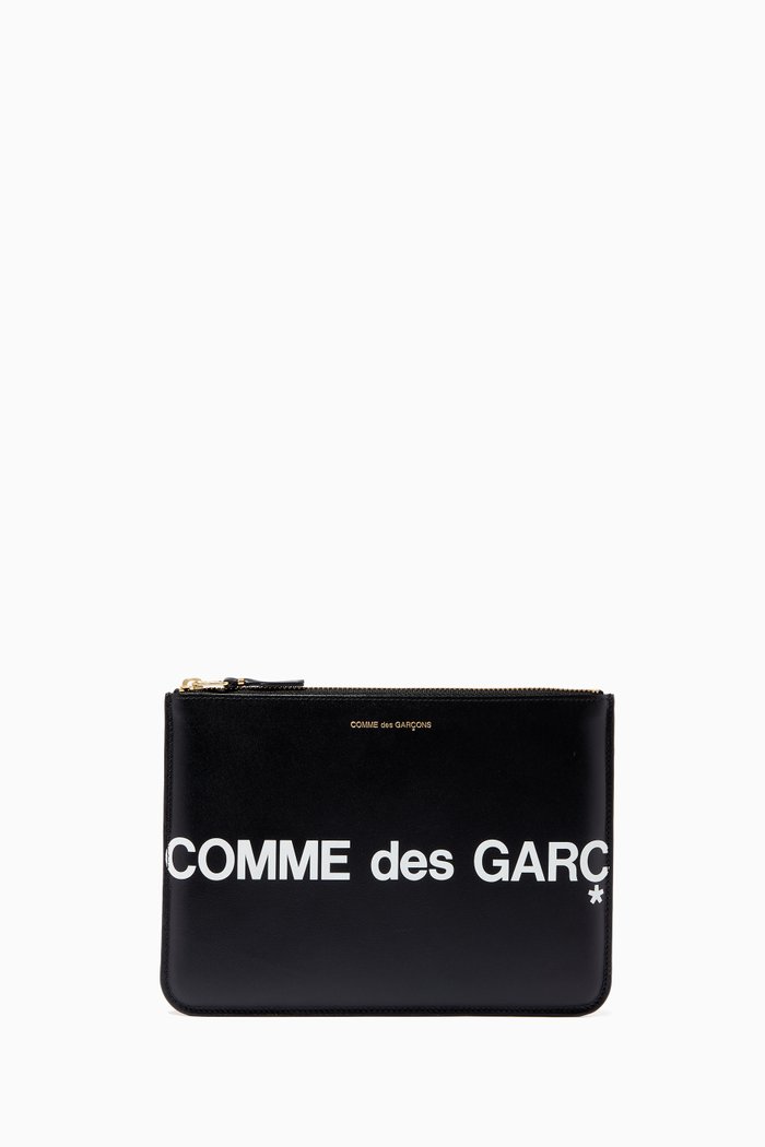

Huge Logo Card Holder in Leather, Black