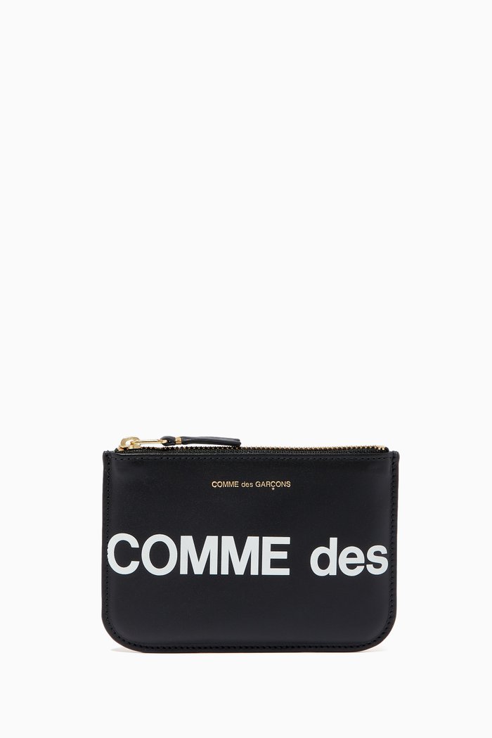 

Huge Logo Card Holder in Leather, Black