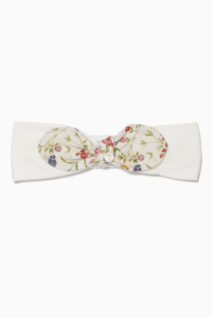 

Floral Bow Cotton Headband, Neutral
