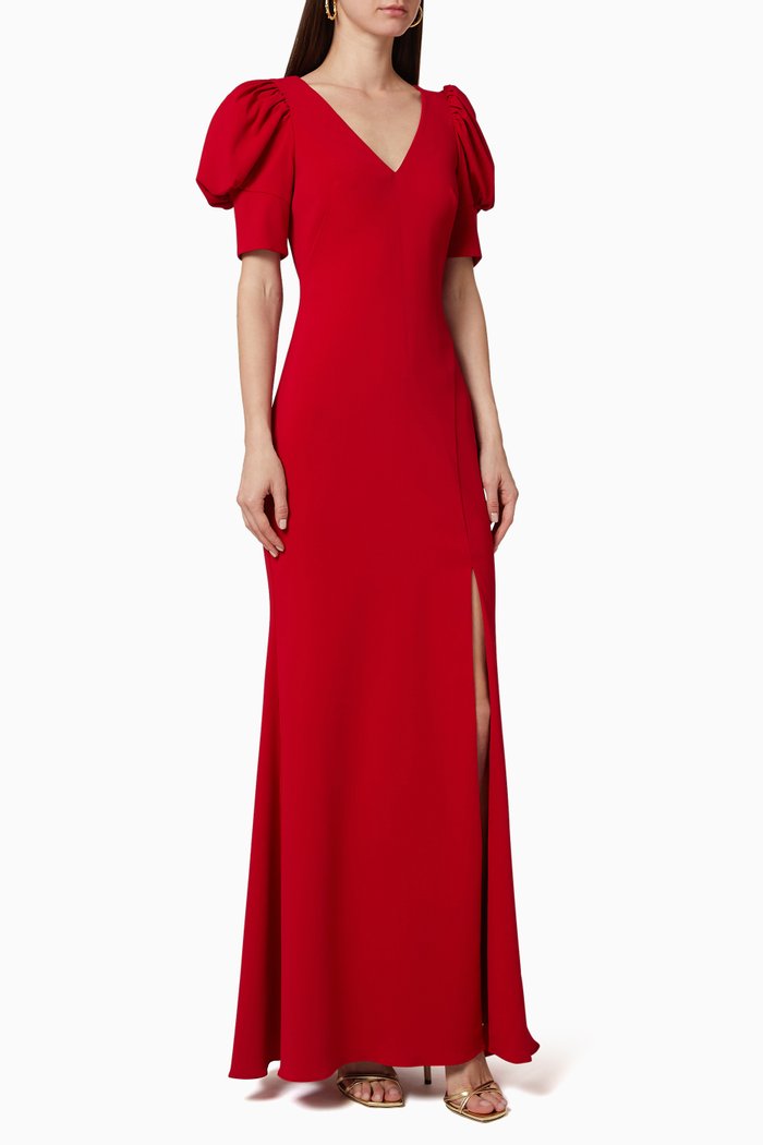 

3D Sleeve Detail Dress, Red