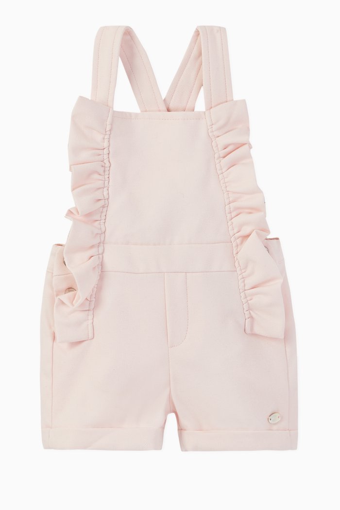 

Ruffled Flannel Dungarees, Pink