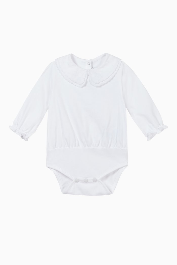 

Plain Cotton Bodysuit, White