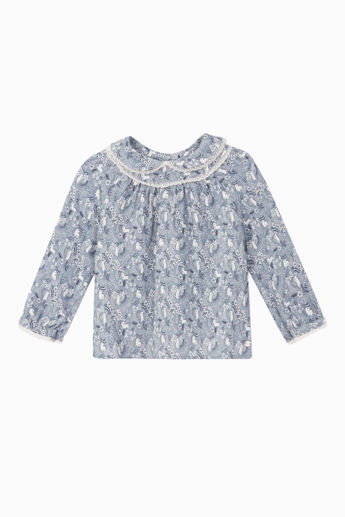 

Printed Flannel Top, Blue