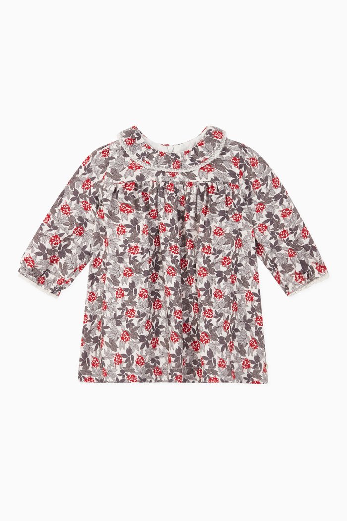 

Printed Flannel Dress, Red