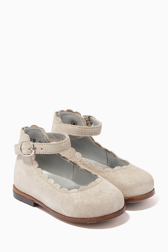 

Ballerina Shoes in Suede, Gold