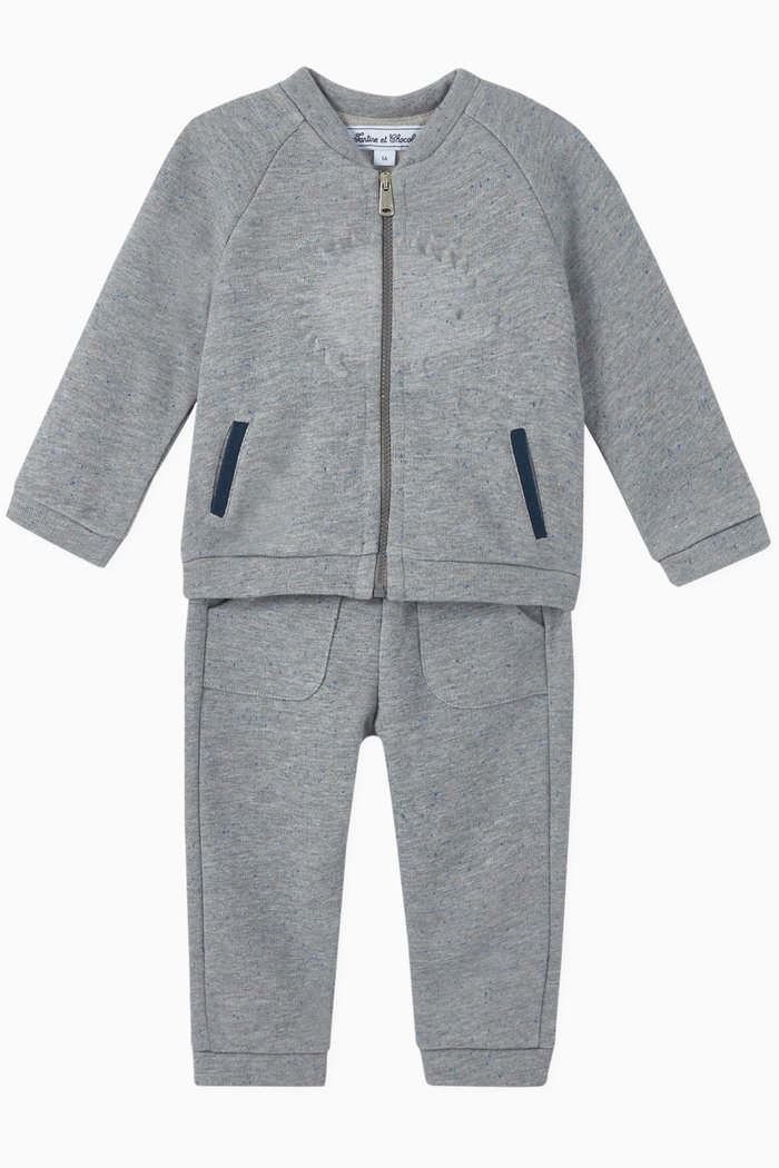

Embossed Fleece Tracksuit, Grey