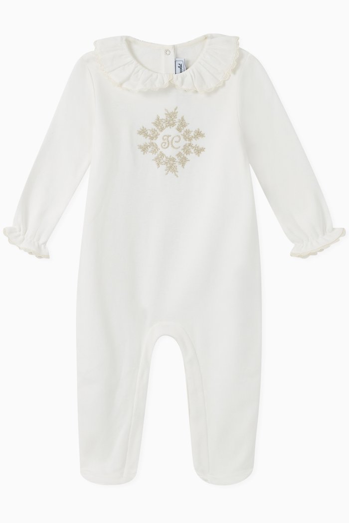 

Embroidered Jersey Bodysuit, Neutral