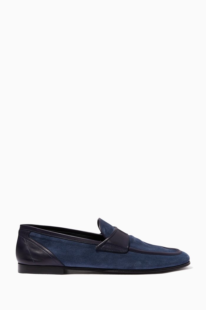 

Loafers in Suede & Leather, Blue