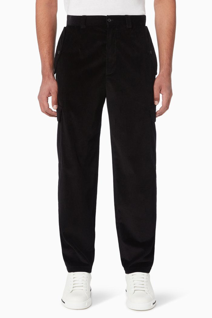 

Oversized Corduroy Pants, Black
