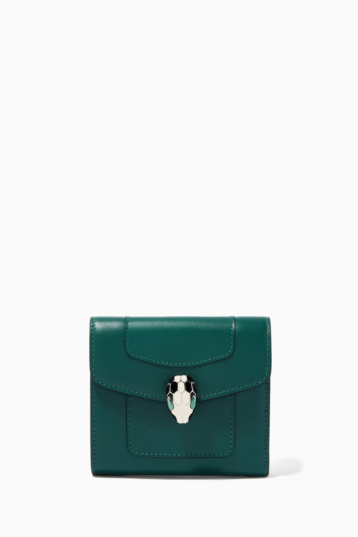 

Serpenti Wallet in Calf Leather, Green