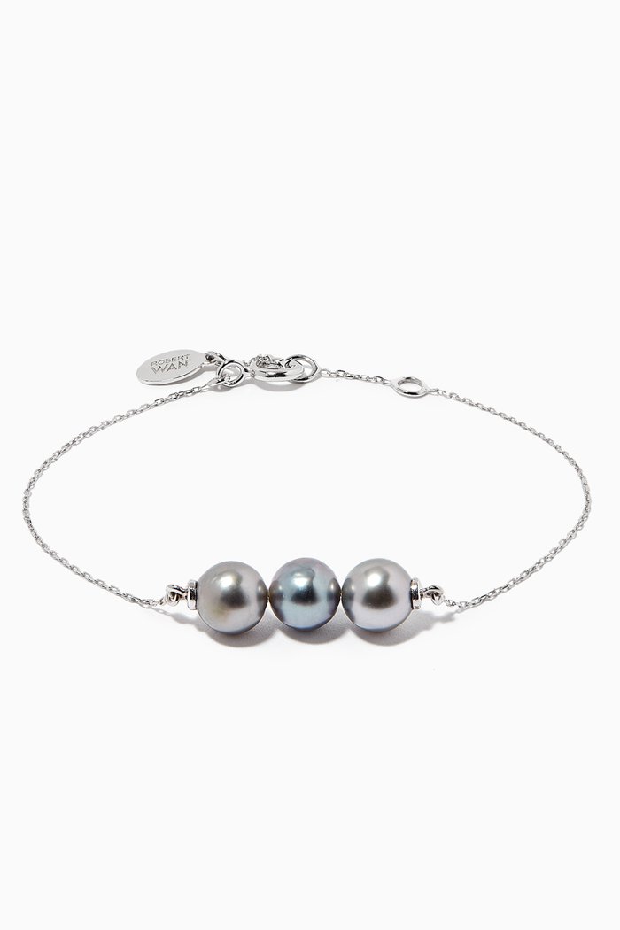 

My First 3 Pearl Bracelet in 18kt White Gold, Silver