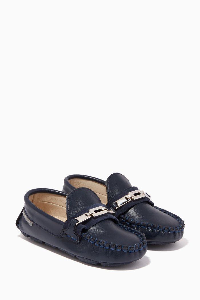 

Buckle Loafers in Leather, Blue