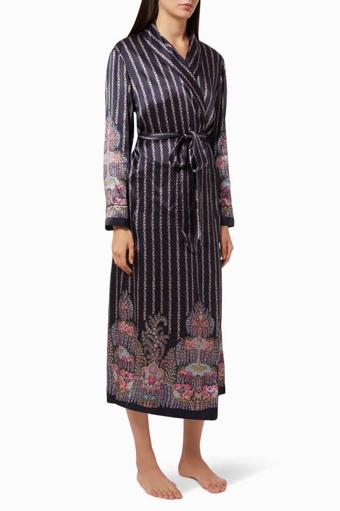 

Seraphina Silk Charmeuse Robe, Blue