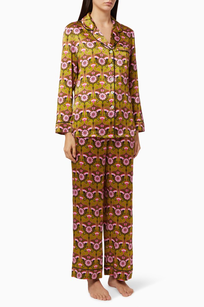 

Pia Silk Charmeuse Pyjama Set, Brown