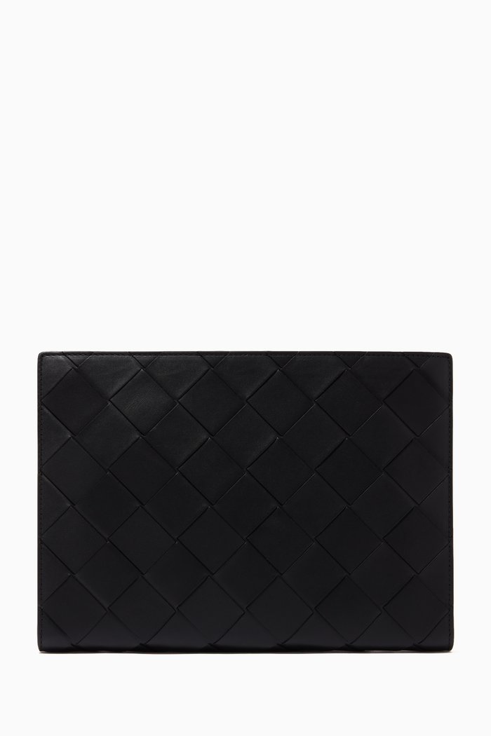 

Document Case in Intrecciato Calfskin, Black
