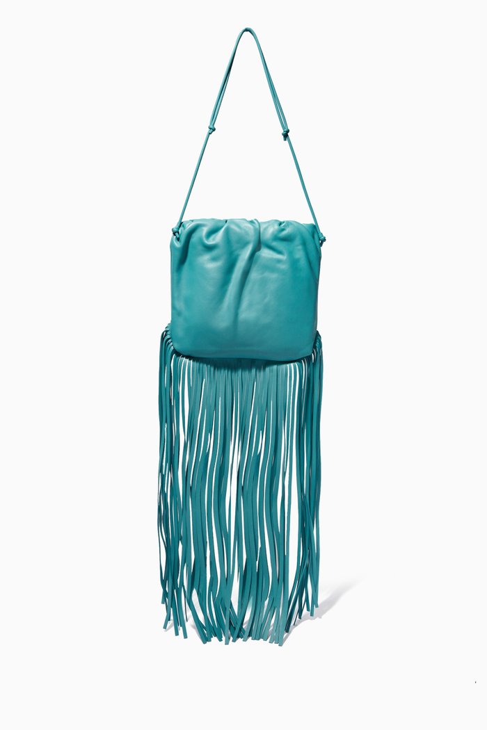 The Fringe Pouch in Nappa, Blue
