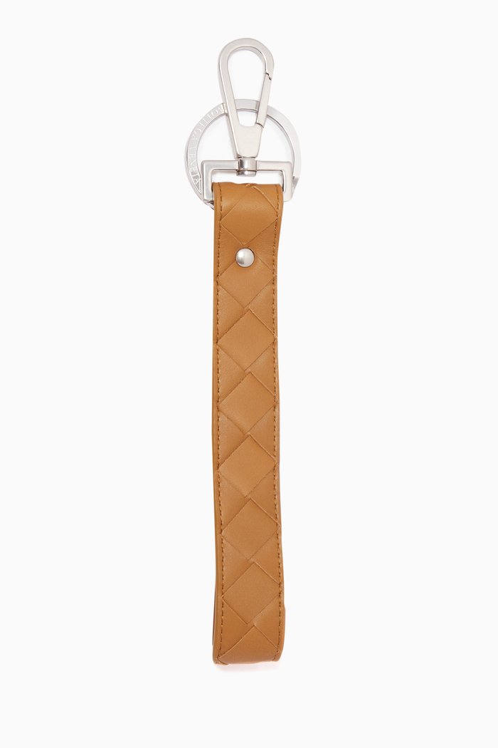 

Key Ring in Intrecciato Calfskin, Yellow