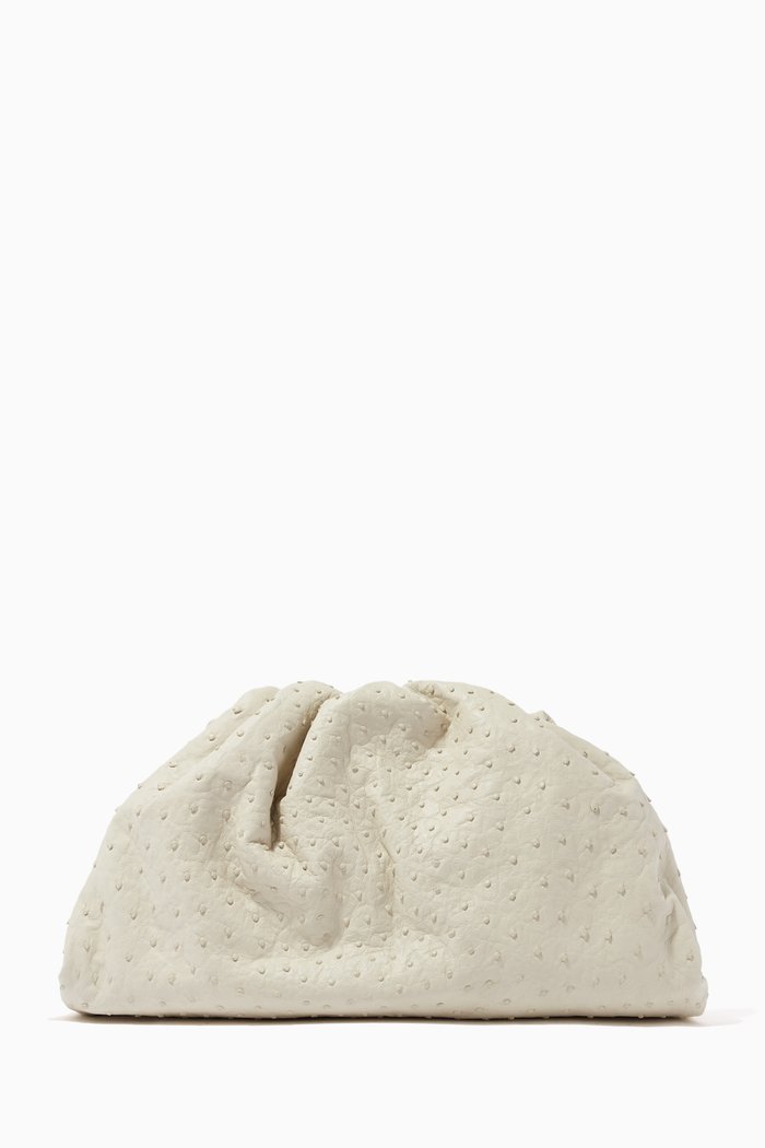 

The Pouch in Ostrich Leather, White