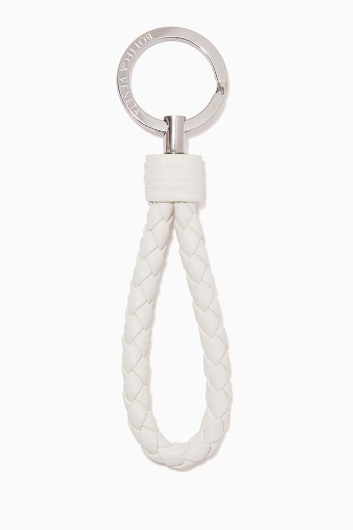 

Key Ring in Intrecciato Nappa, White