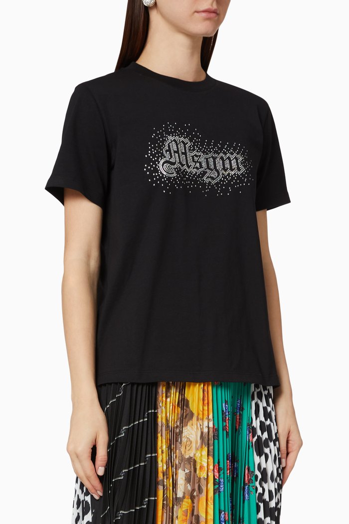 

Rhinestone Logo T-Shirt, Black