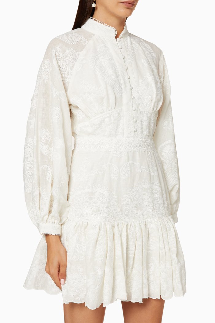 

Amora Linen Mini Dress, Neutral
