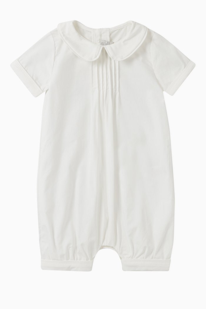 

Pintuck Woven Romper, White