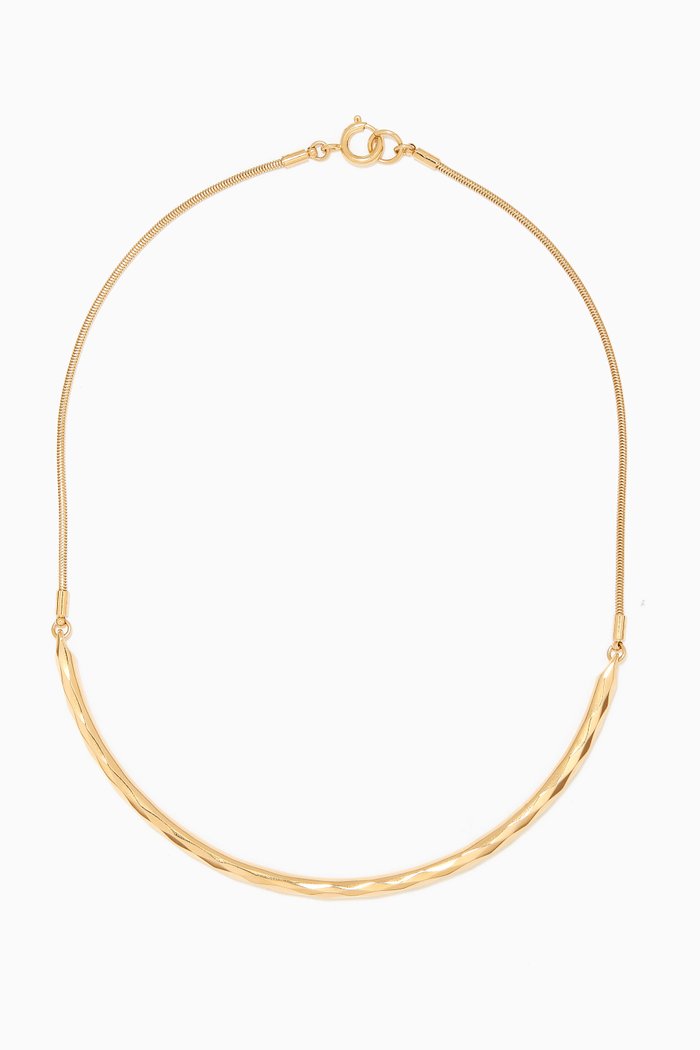 

Curved Bar Necklace, Gold
