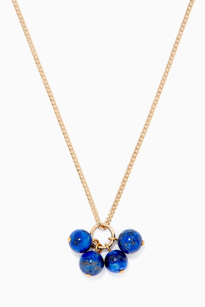 

Four-Bead Pendant Necklace, Blue