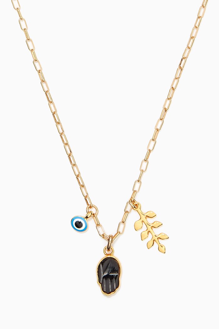 Necklace with Charms, Black