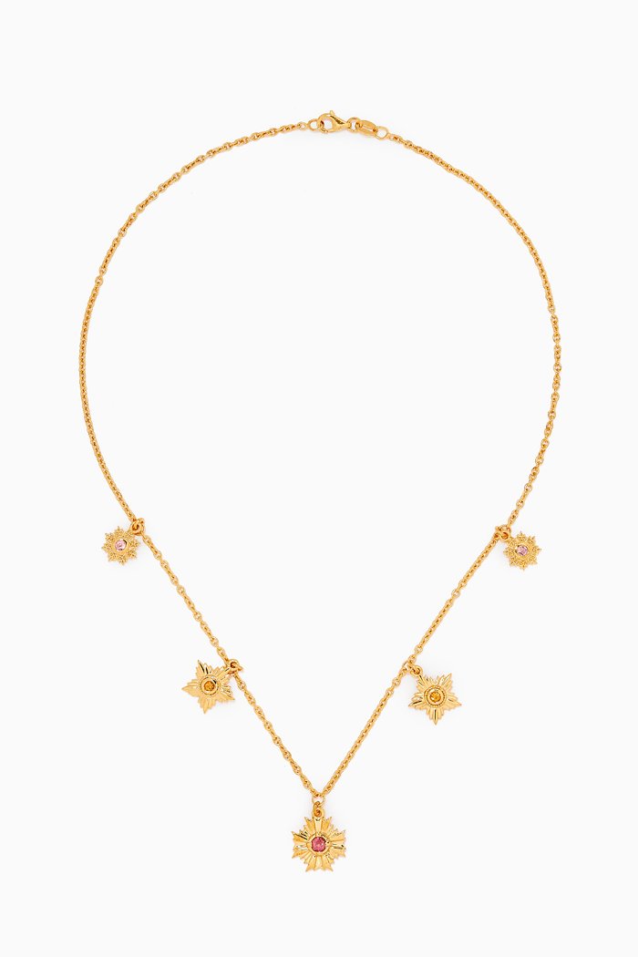 

Maiden Necklace Stone Set in Gold Plated Sterling Silver, Yellow