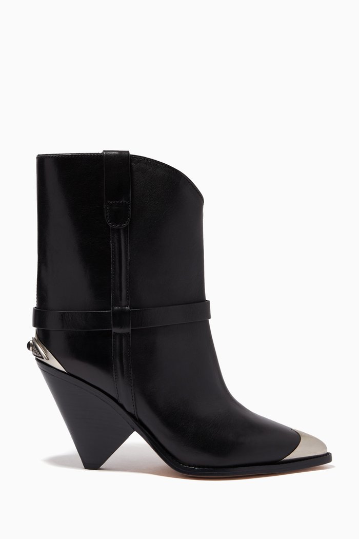 

Lamsy 90 Ankle Boots in Leather, Black