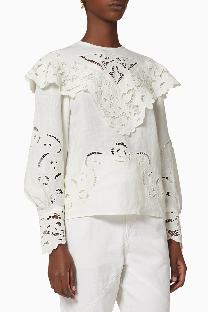 

Eloine Linen Top, White
