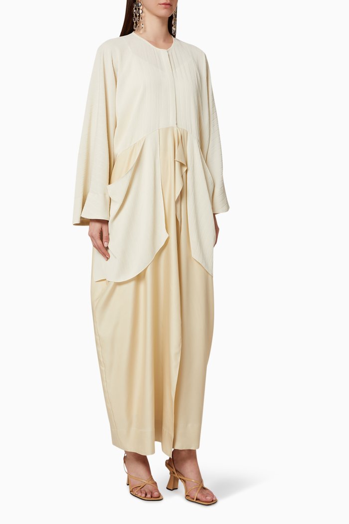 

Frill Layered Abaya, Neutral