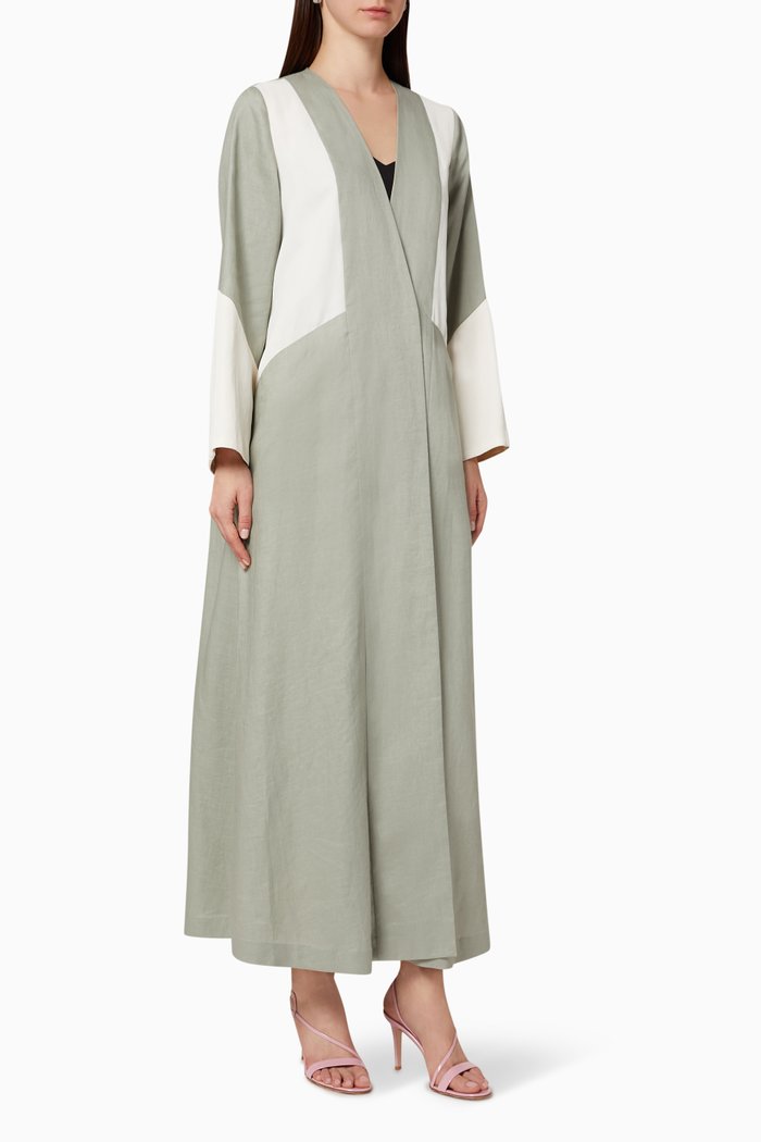

Colour-Block Abaya, Green