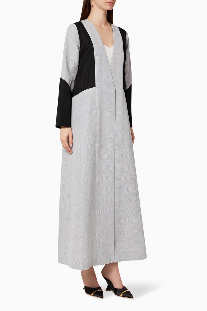 

Colour-Block Abaya, Grey