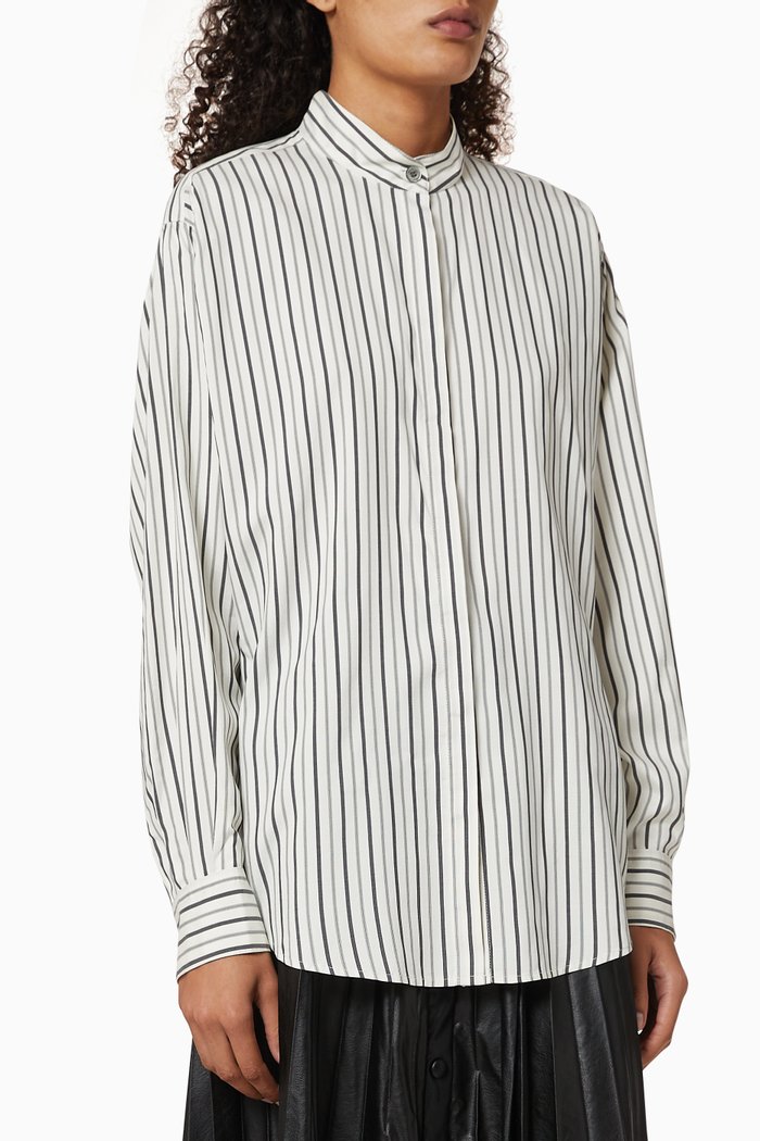 

Cade Printed Silk Top, White