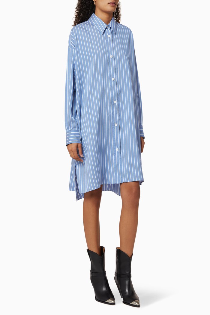 

Macali Striped Silk Shirt, Blue