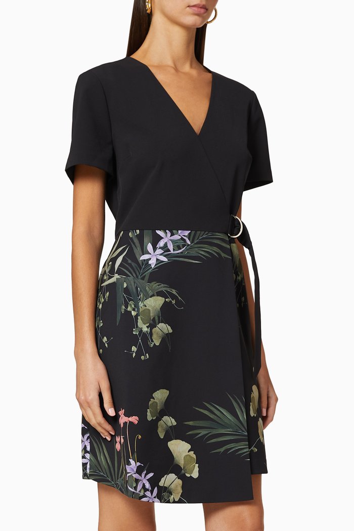

Mizalia Highland Wrap Detail Dress, Black