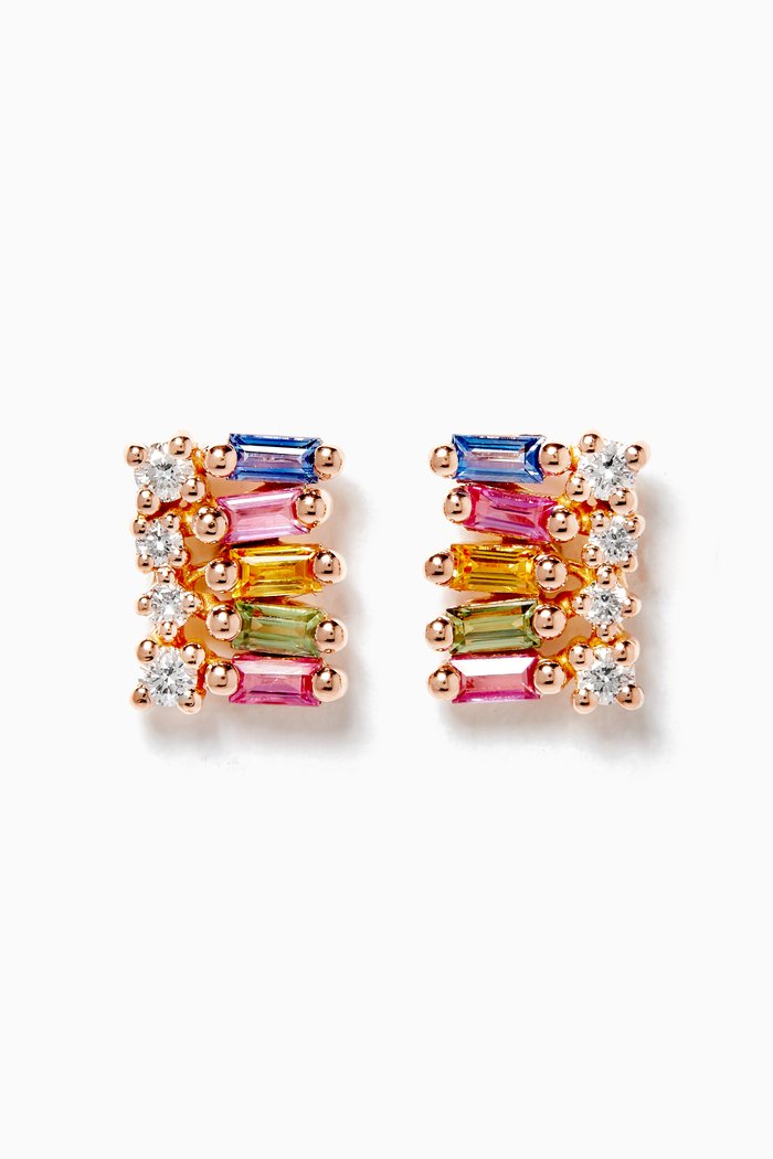 

Rainbow Fireworks Stud Earrings in 18kt Rose Gold