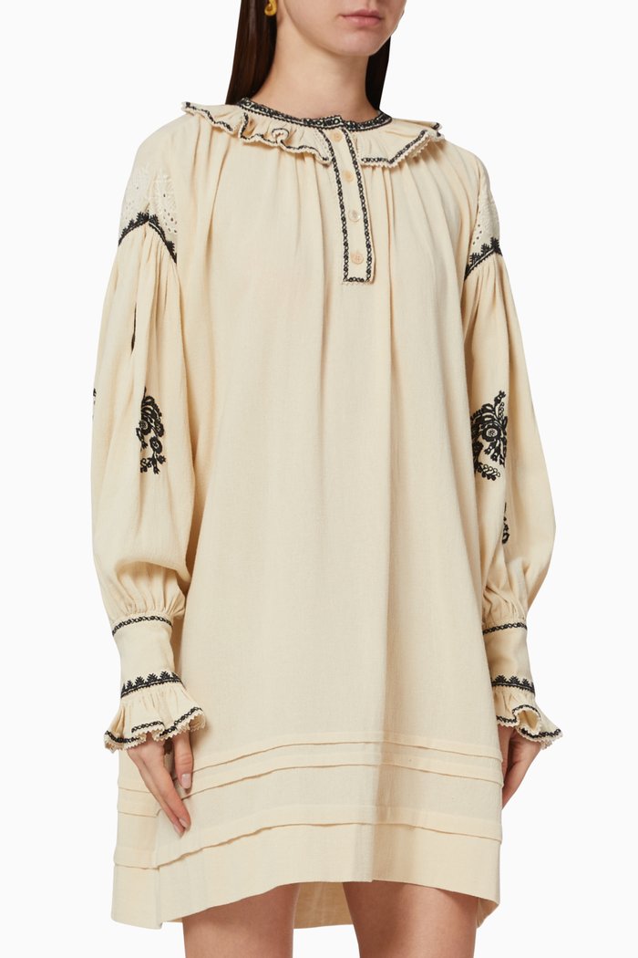 

Ruby Embroidered Dress, Neutral