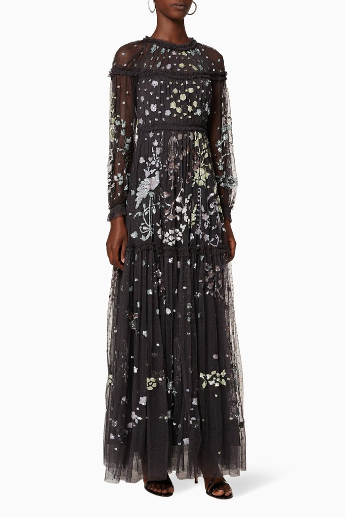 

Delphine Sequin Gown, Black