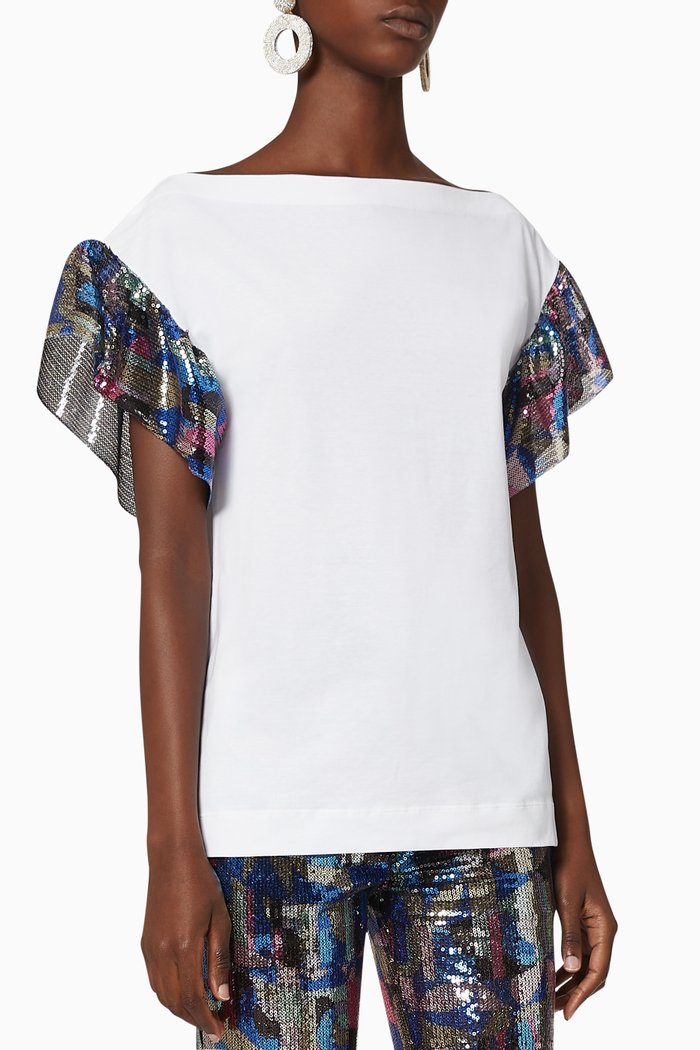 

Siren's Song Sequin Embellished T-Shirt, White