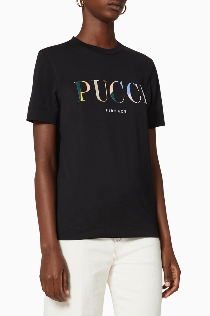 

Logo Print Cotton T-Shirt, Black