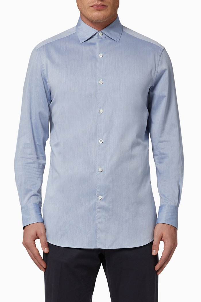 

Premium Cotton Shirt, Blue