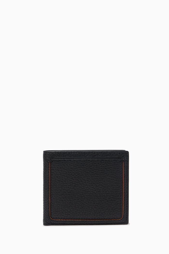 

8CC Billfold Wallet in Grained Calfskin Leather, Black