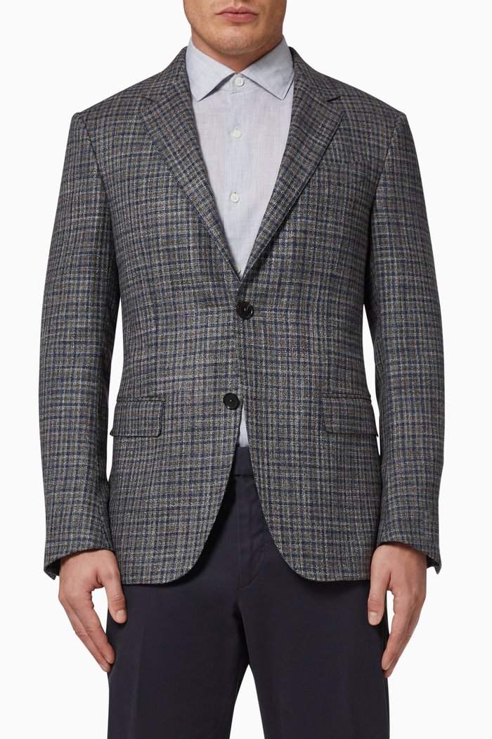 

Wool Silk & Linen Drop 7 Jacket, Multicolour